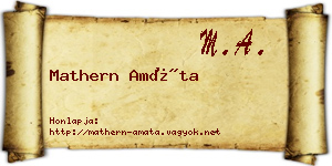 Mathern Amáta névjegykártya